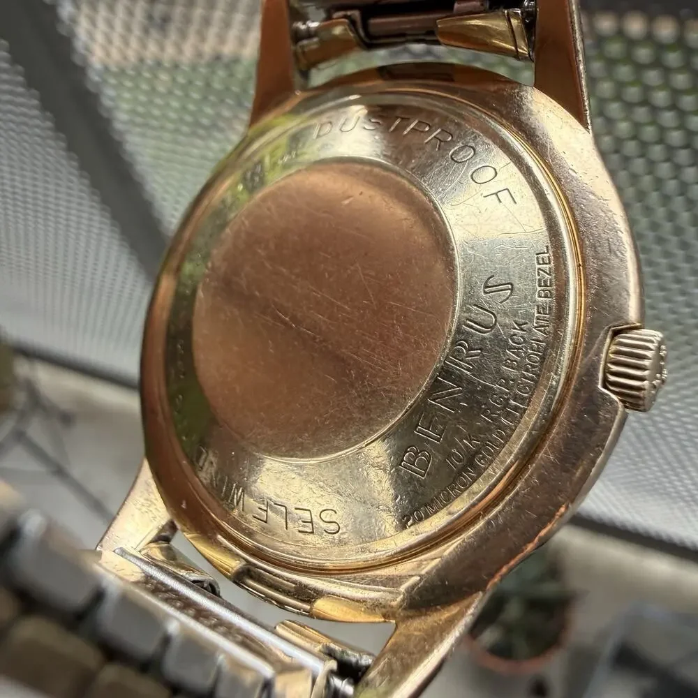 Vintage Benrus 3 Star SelfWinding Automatic 10k Rolled Gold Plated Linen Watch
